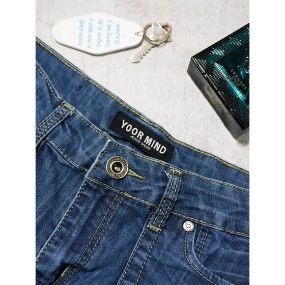 Y2k Your Mind Ruffled Denim Jeans Skirt - Picture 3 of 4